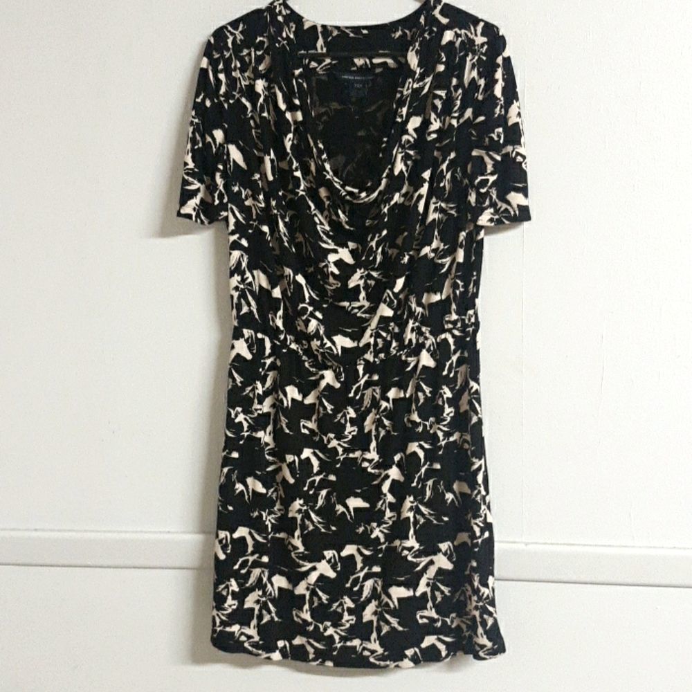 French Connection Black & Cream White Dress